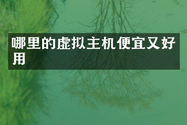 哪里的虚拟主机便宜又好用