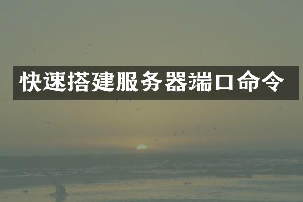 快速搭建服务器端口命令