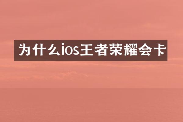 为什么ios王者荣耀会卡