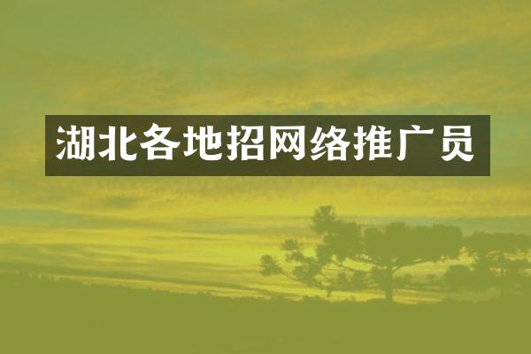 湖北各地招网络推广员