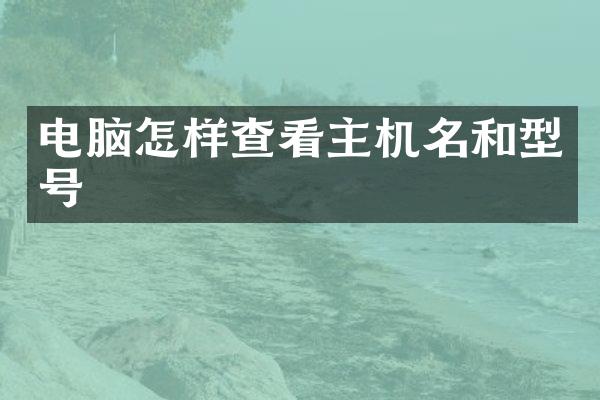 电脑怎样查看主机名和型号