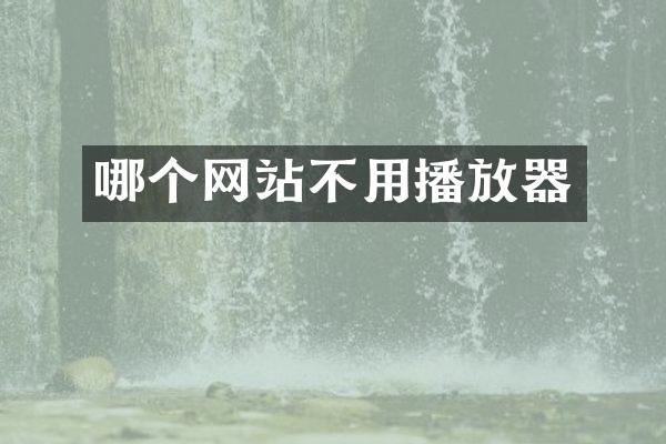 哪个网站不用播放器