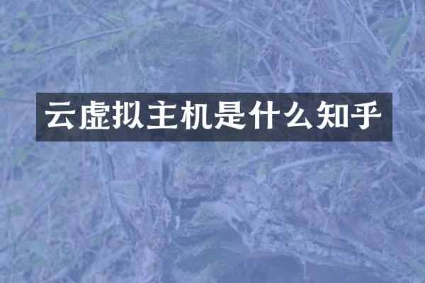 云虚拟主机是什么知乎