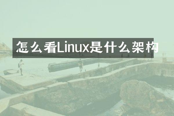 怎么看Linux是什么架构
