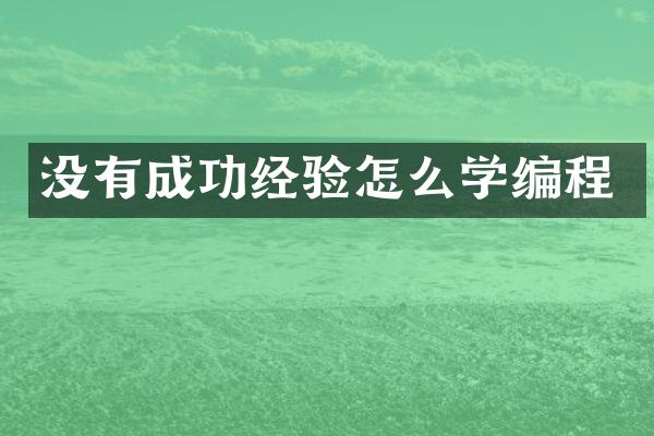 没有成功经验怎么学编程