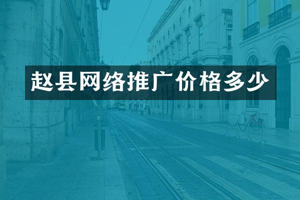 赵县网络推广价格多少