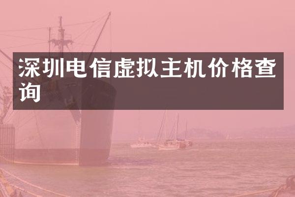 深圳电信虚拟主机价格查询