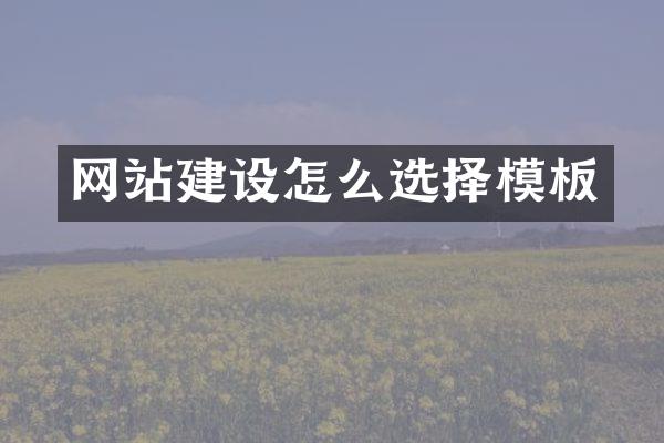 网站建设怎么选择模板