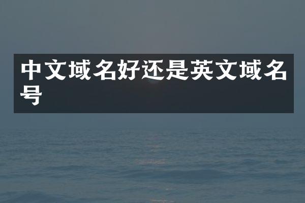 中文域名好还是英文域名号