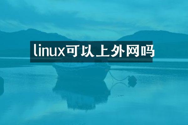 linux可以上外网吗