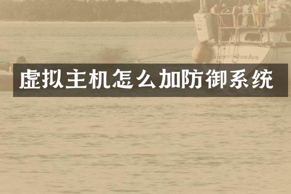 虚拟主机怎么加防御系统