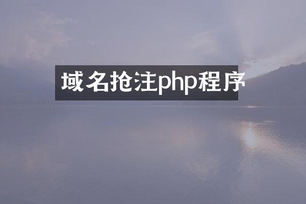 域名抢注php程序