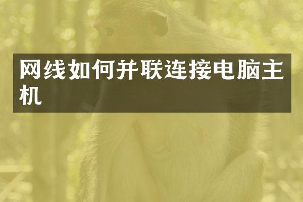 网线如何并联连接电脑主机