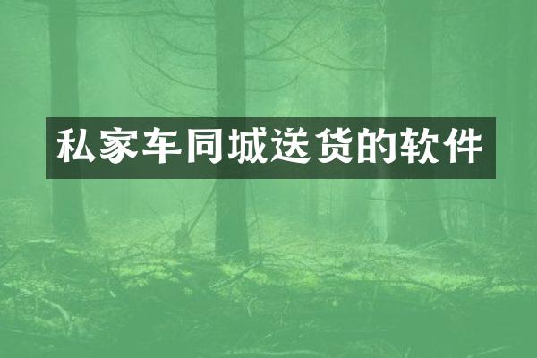 私家车同城送货的软件