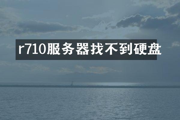 r710服务器找不到硬盘