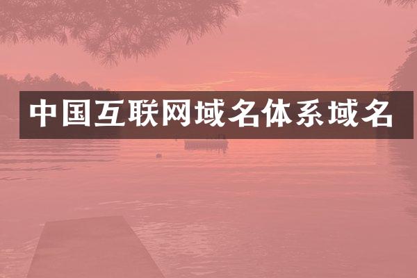 中国互联网域名体系域名
