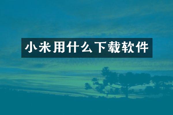 小米用什么下载软件