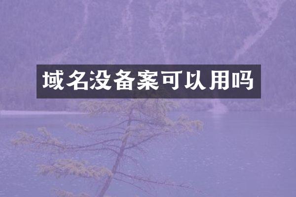 域名没备案可以用吗