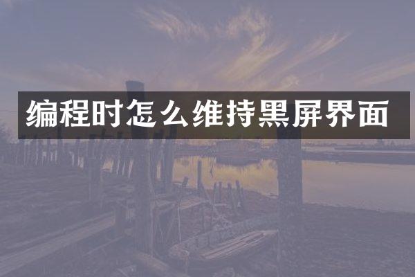 编程时怎么维持黑屏界面