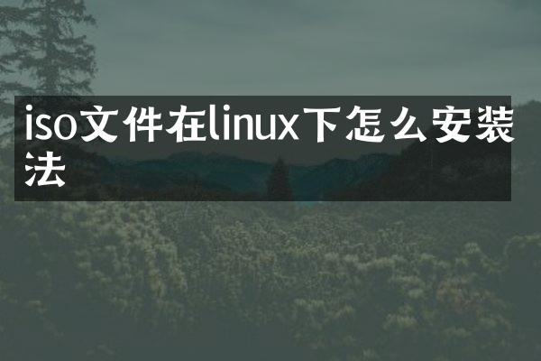 iso文件在linux下怎么安装方法