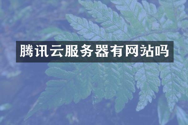 腾讯云服务器有网站吗