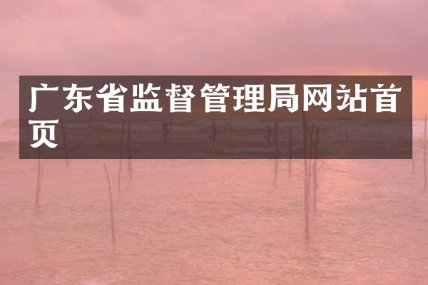 广东省监督管理局网站首页