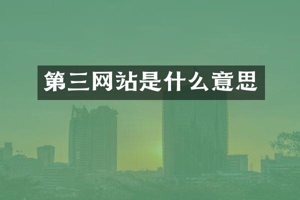 第三网站是什么意思