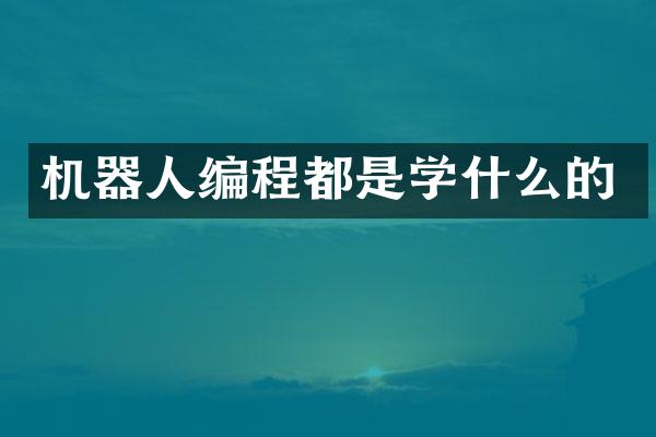 机器人编程都是学什么的