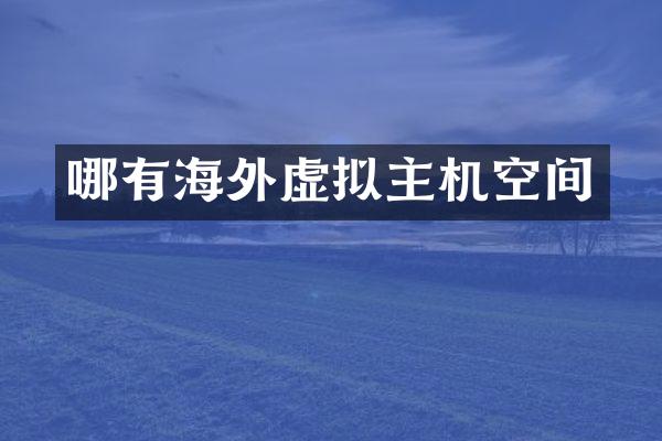 哪有海外虚拟主机空间