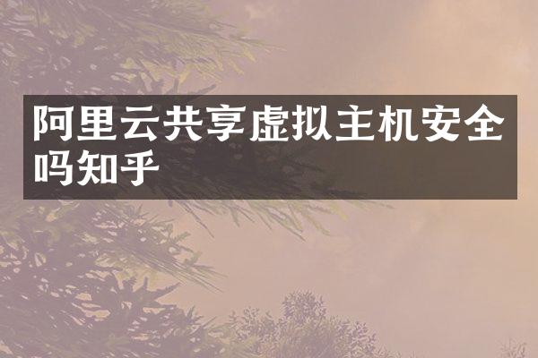阿里云共享虚拟主机安全吗知乎