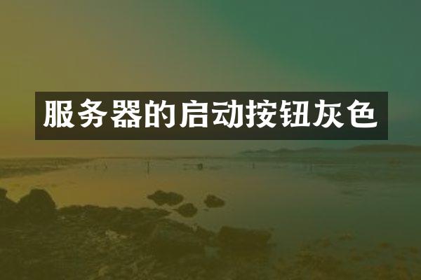 服务器的启动按钮灰色