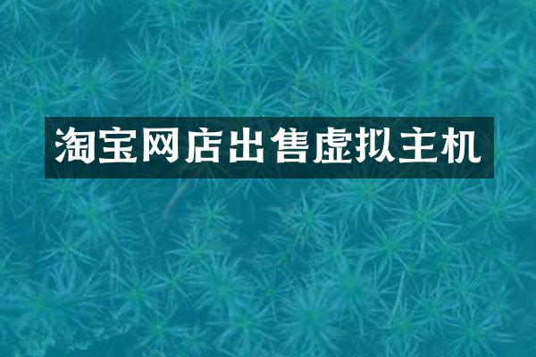 淘宝网店出售虚拟主机