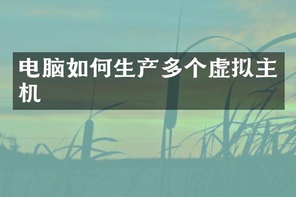电脑如何生产多个虚拟主机