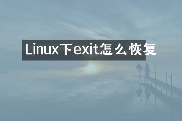 Linux下exit怎么恢复