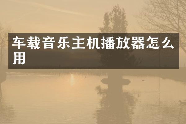 车载音乐主机播放器怎么用