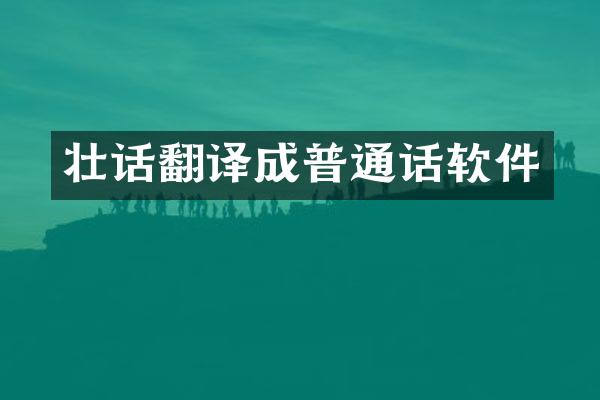 壮话翻译成普通话软件