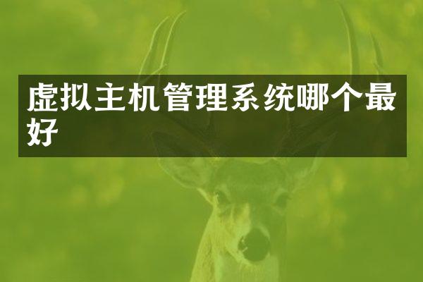 虚拟主机管理系统哪个最好