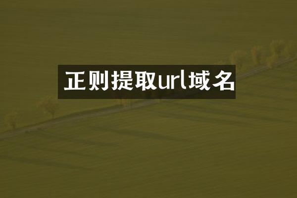正则提取url域名