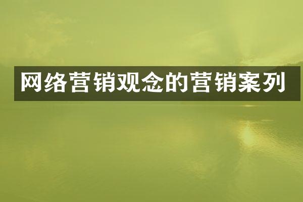 网络营销观念的营销案列