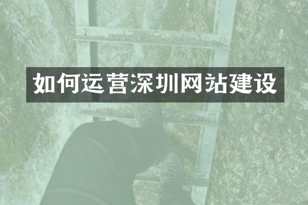 如何运营深圳网站建设
