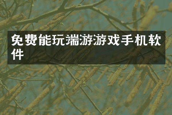 免费能玩端游游戏手机软件