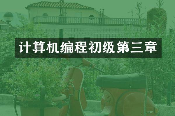 计算机编程初级第三章