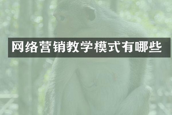 网络营销教学模式有哪些