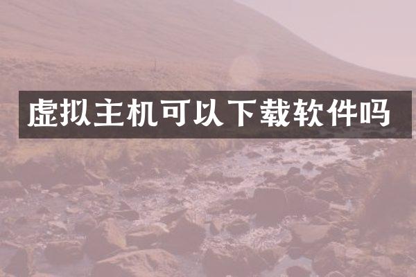 虚拟主机可以下载软件吗