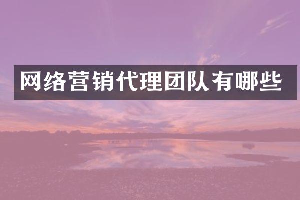 网络营销代理团队有哪些