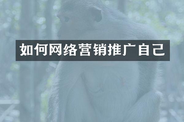 如何网络营销推广自己