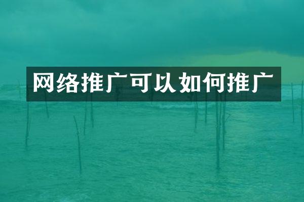 网络推广可以如何推广