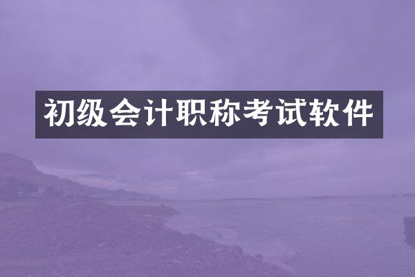 初级会计职称考试软件