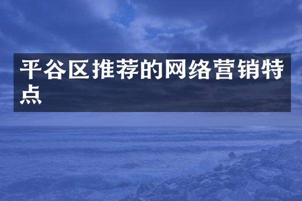 平谷区推荐的网络营销特点