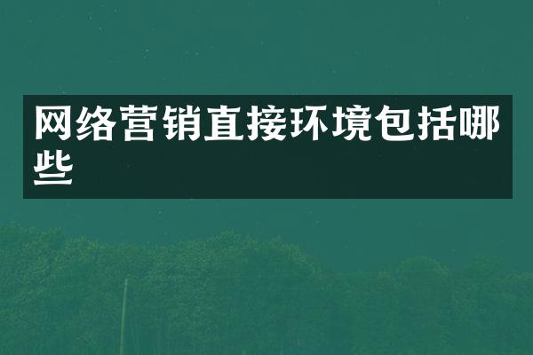 网络营销直接环境包括哪些